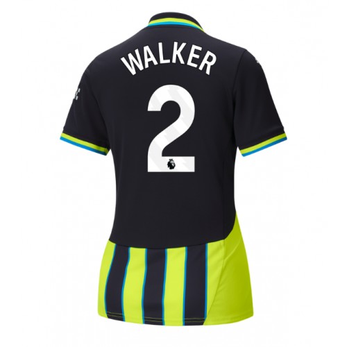 Fotballdrakt Dame Manchester City Kyle Walker #2 Bortedrakt 2024-25 Kortermet